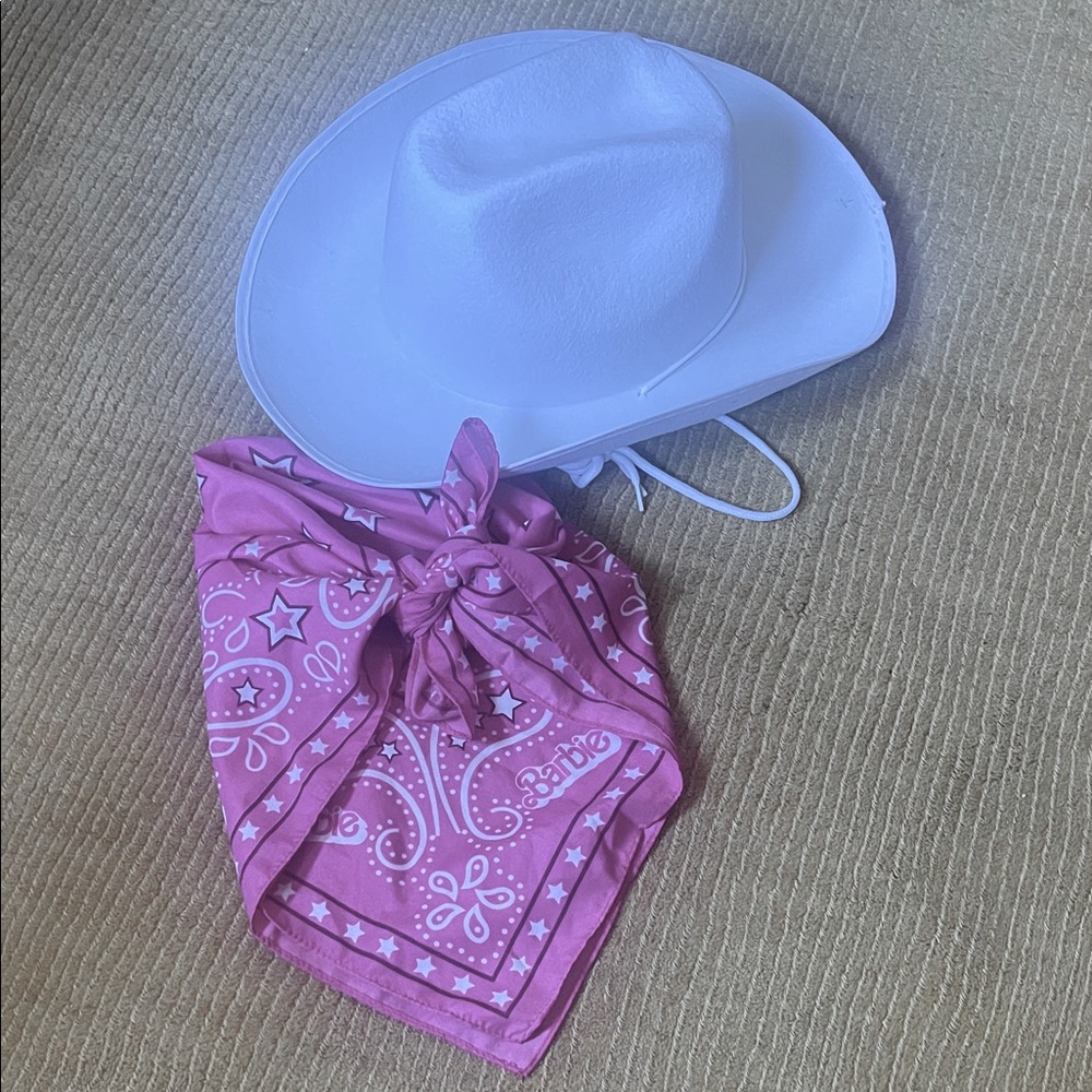 Barbie theme Cowboy Hat and Pink Bandana Set